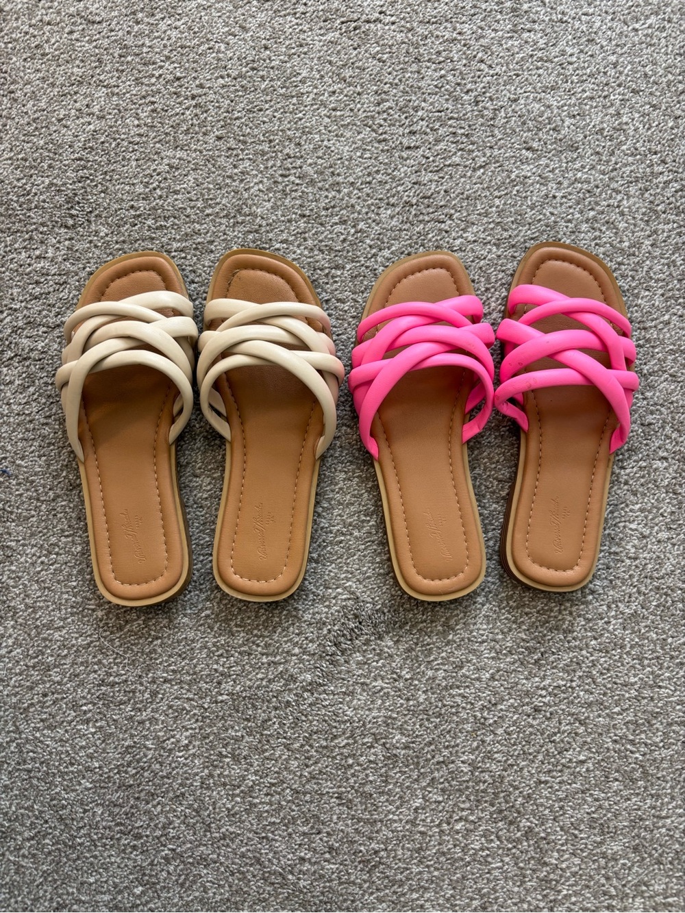 Universal Thread Braided Slide Sandals in Hot Pink and Cream